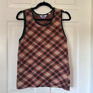 Vintage 70’s “The Open Door” Woven Plaid Tank